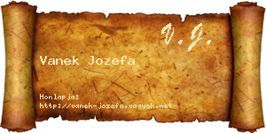Vanek Jozefa névjegykártya